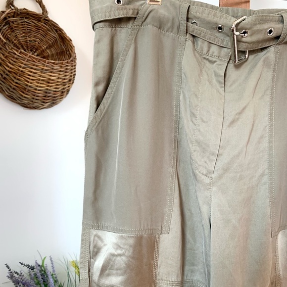 3.1 Phillip Lim Satin Cargo Belted Pant Olive green - Picture 7 of 16